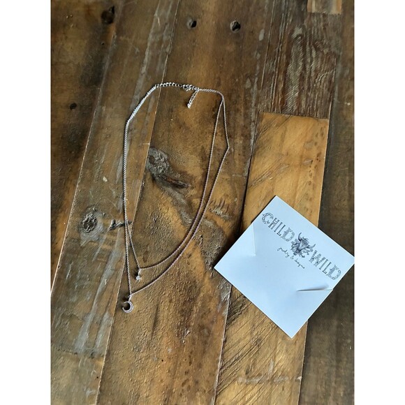 Child of Wild Star Moon Double Layered Necklace Silver Tone - Picture 2 of 8